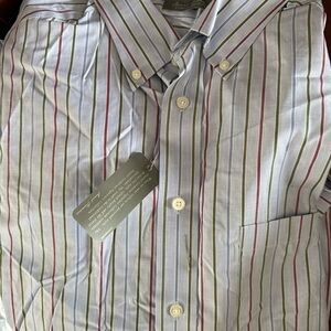 Daniel Cremieux Blue and Red Striped Button-Down Shirt